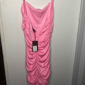 Backless runched bodycon dress